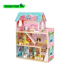 2022 New Pretend Role Play DIY Educational Toy Kids Wooden Doll House Doll Room Furniture Doll House