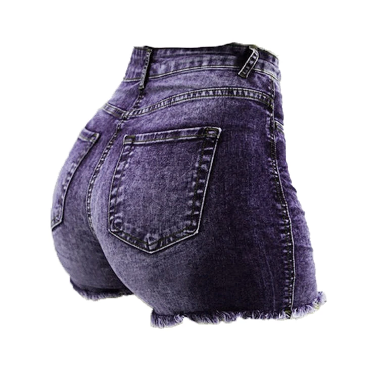 High Stretchy Skinny Jeans Women 2024 Summer Hot Selling Button Fly Ripped Jeans Women Cotton Jean Shorts details