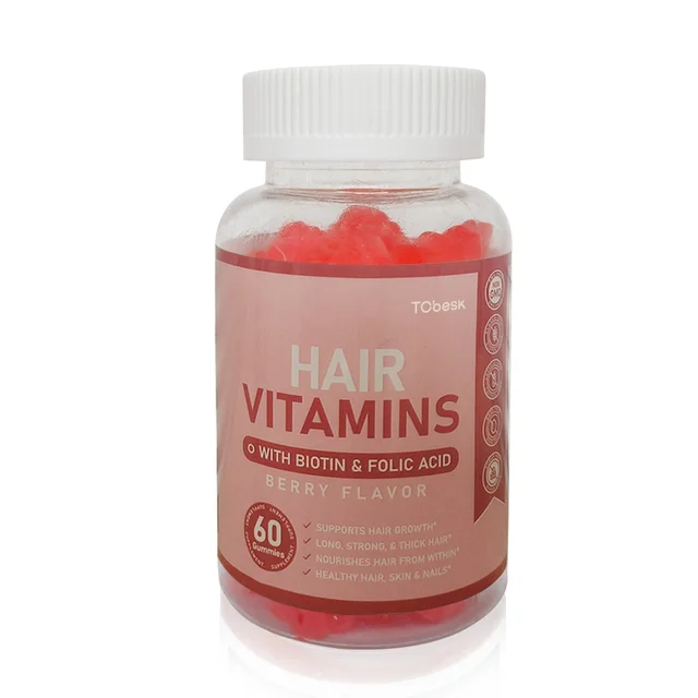 OEM Logo Hair Vitamins with Biotin& Folic Acid Hair Growth Dietary Supplement for Adult Women Men