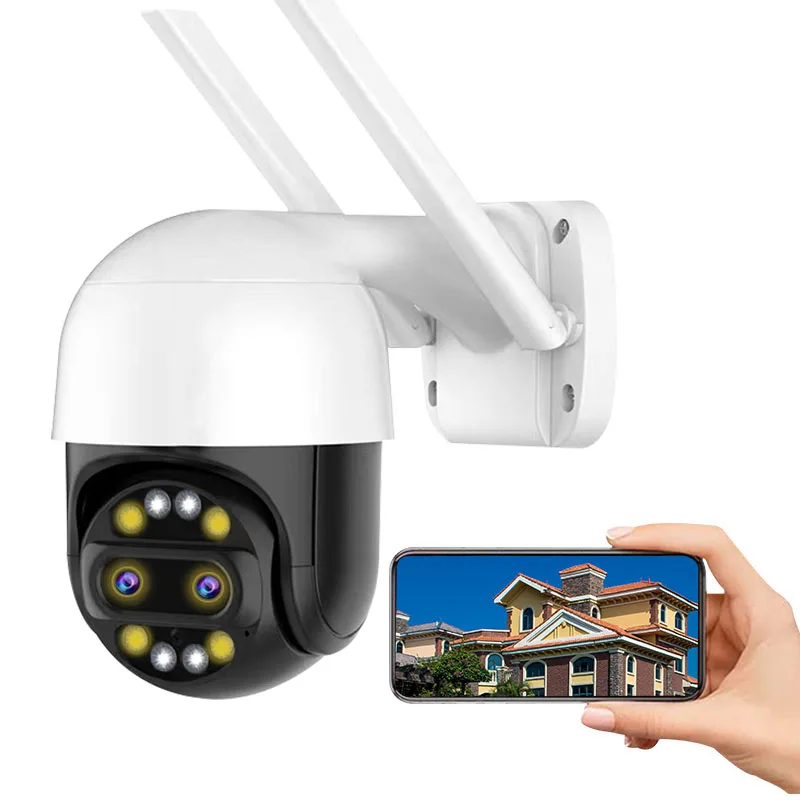 New Icsee 8mp Outdoor 8x Home Security System Ip Dual Lens Wireless Camera Wifi Cctv 8mp Dual Lens 4k Mini Network Camera