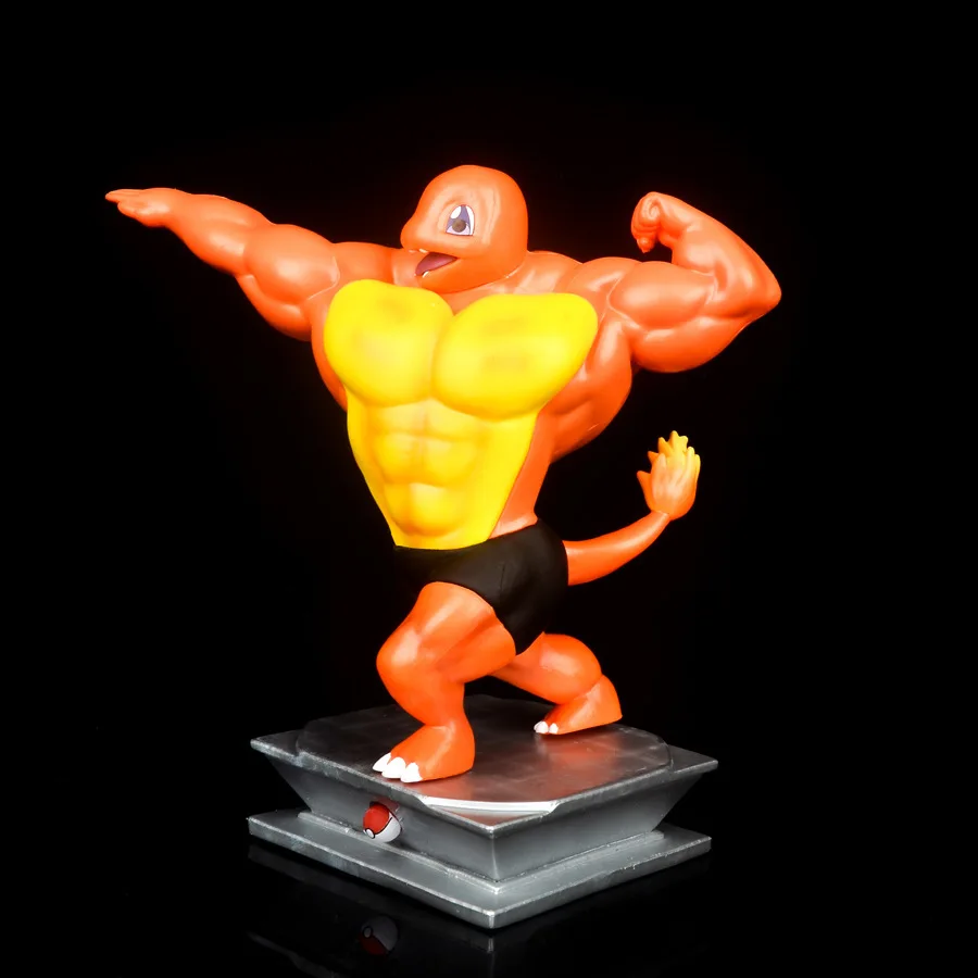 Pikachus Charmander Squirtle Gengar Pvc Toy Statues Weightlifting