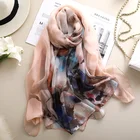 Hijab Long Long Retro Style Satin Scarf Ladies Vacation Thin Hijab Sunscreen Silk Scarf Long Shawl