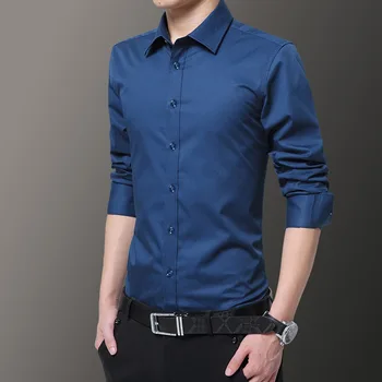 Custom Man Business Casual Shirt Long Sleeve Colorful Men Long Sleeve Casual Business Shirt