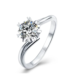 925 Sterling Silver 1.0ct VVS Moissanite Ring Wedding Band Engagement Gift Diamond Ring
