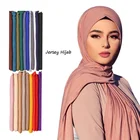 Scarf Cotton Hijab Cotton Scarf Wholesale High Quality Muslim Scarf Malaysia Tudung Solid Plain Cotton Jersey Hijab Shawl