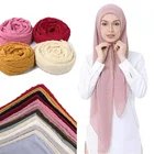 Hijab Scarf 2021New Solid Color Solid Hijab Chiffon Jacquard Three-Dimensional Plum Blossom Scarf