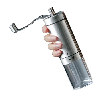 Portable Stainless Steel Hand-Cranked Bean Grinder Small Household Coffee Maker Set Utensils Hand-Brewed Coffee Metal Material