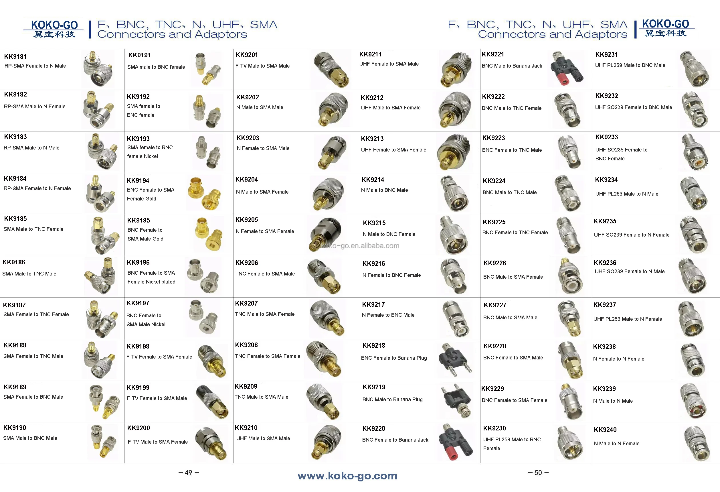 One Stop Service Rf Connectors Rp Sma Smb Smc Mcx Mmcx Bnc Tnc N Uhf F