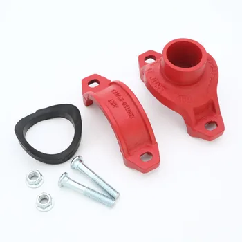 UL FM Fire Pipe Fittings Ductile Iron Sch 40 1'' Ral3000 Red Mechanical Tee Grooved