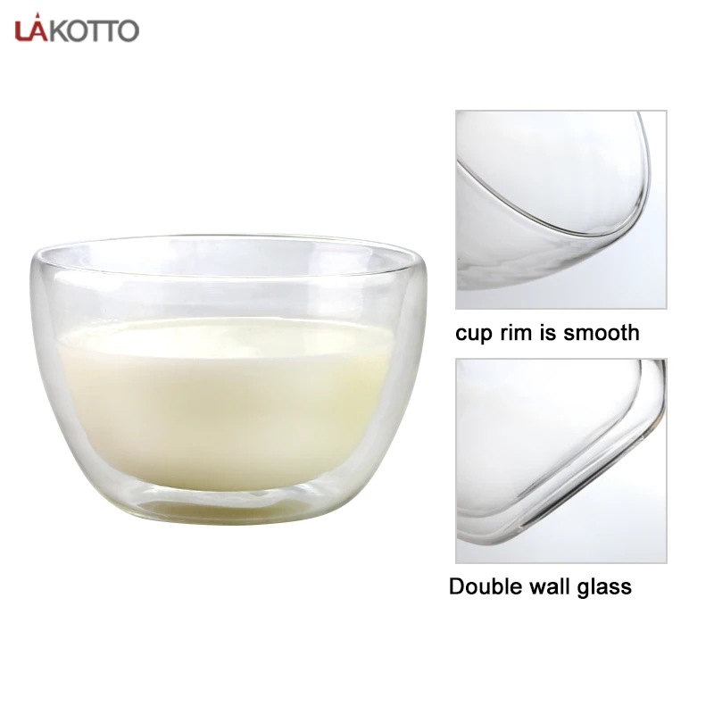 Creative Kitchen Tableware 650ml Double Wall Glass Bowl Fruit Salad Bowl