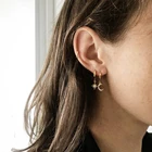 Trendy Gold 2021 New Trendy Stainless Steel Zircon Star Moon Charms Drop Earrings For Women 14k Gold Plated