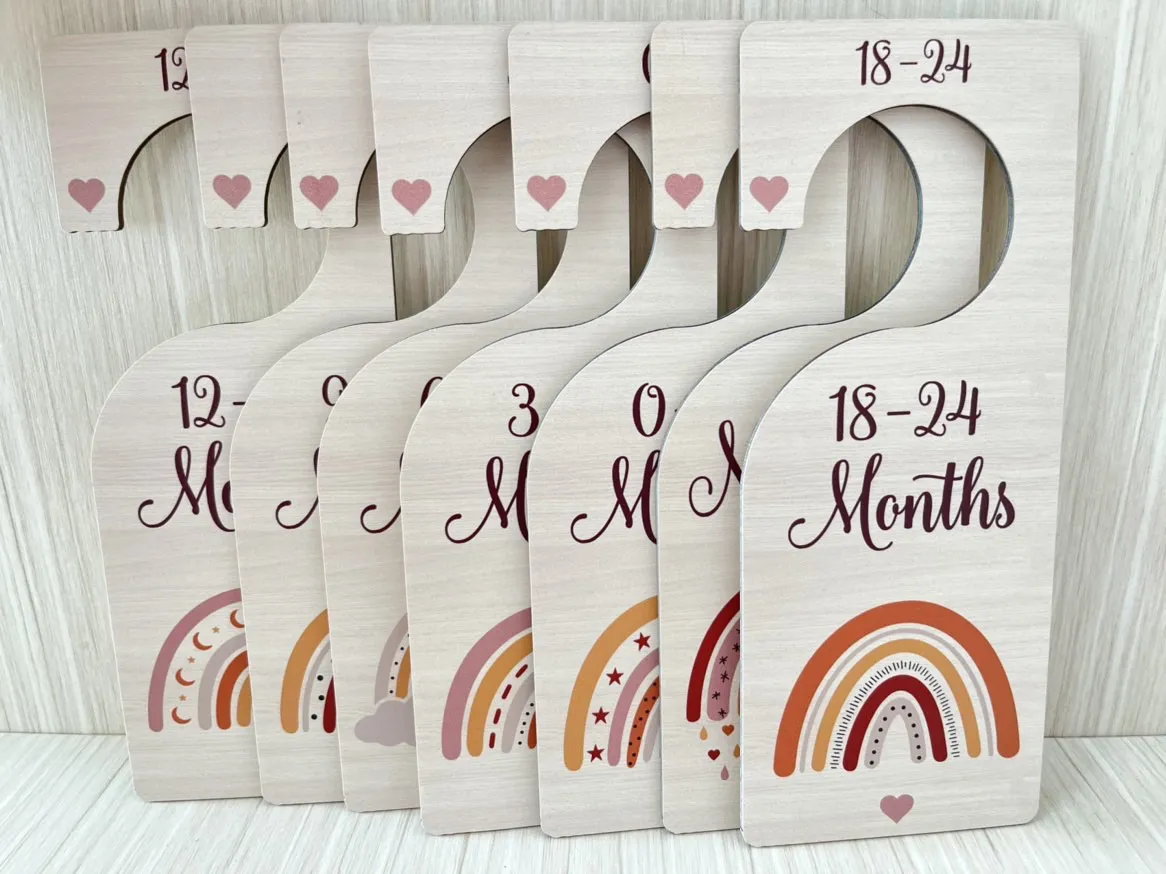 Boho Rainbow Nursery Clothes Organizers - Baby Hanger Signs
