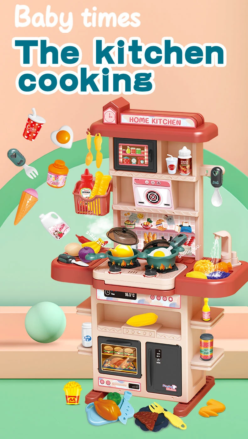 Kitchen Kids Toys Sets Pretend Spray Games 43pcs Mini Kitchen Toys Kids