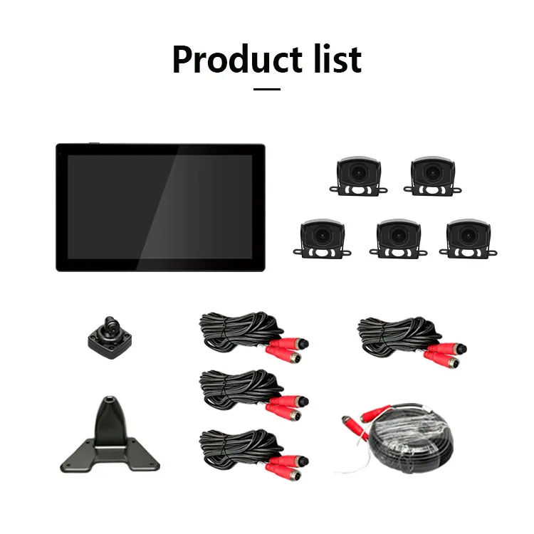 product wemaer 101 touch monitor truck safety system 5 channel 1080p ahd dvr recorder with waterproof night vision rear view camera-10