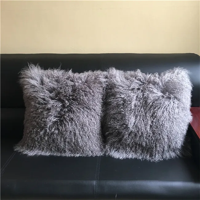 New Year lamb fur pillow Natural Colors