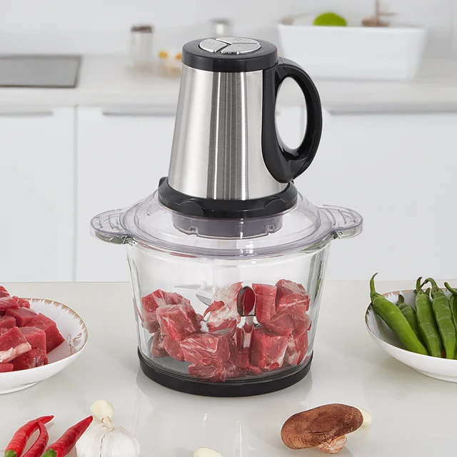 Home Kitchen Food Processor Stainless Steel Glass Small Meat Chopper Automatic 2L 3L 5L Electric Meat Grinders For Sale