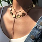 Set European And American New Fashion Items Gold Disc Multi-layer Necklace Women's Combo Set Wholesale
