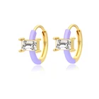 Fashion Enamel Earring ROXI Designer Summer Fashion Women Jewelry Colorful Neon Enamel Cz Hoop Earring