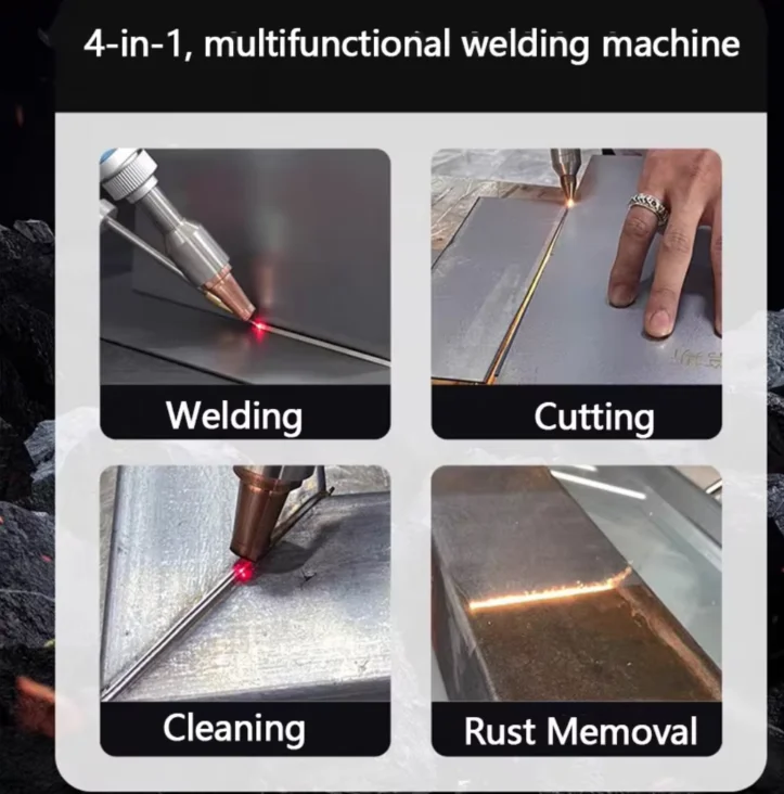 Portable 1000W-2000W Fiber Laser Welding Machine 4-in-1 for Metal Aluminum Stainless Steel Cutting & Welding