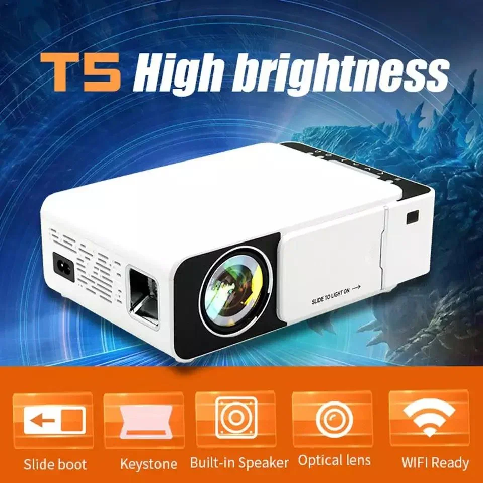 T5 Projector Support 1080p Hd Portable Mini Home Theater Beamer Wifi Smart Tv Mirror Phone Camping Outdoor player