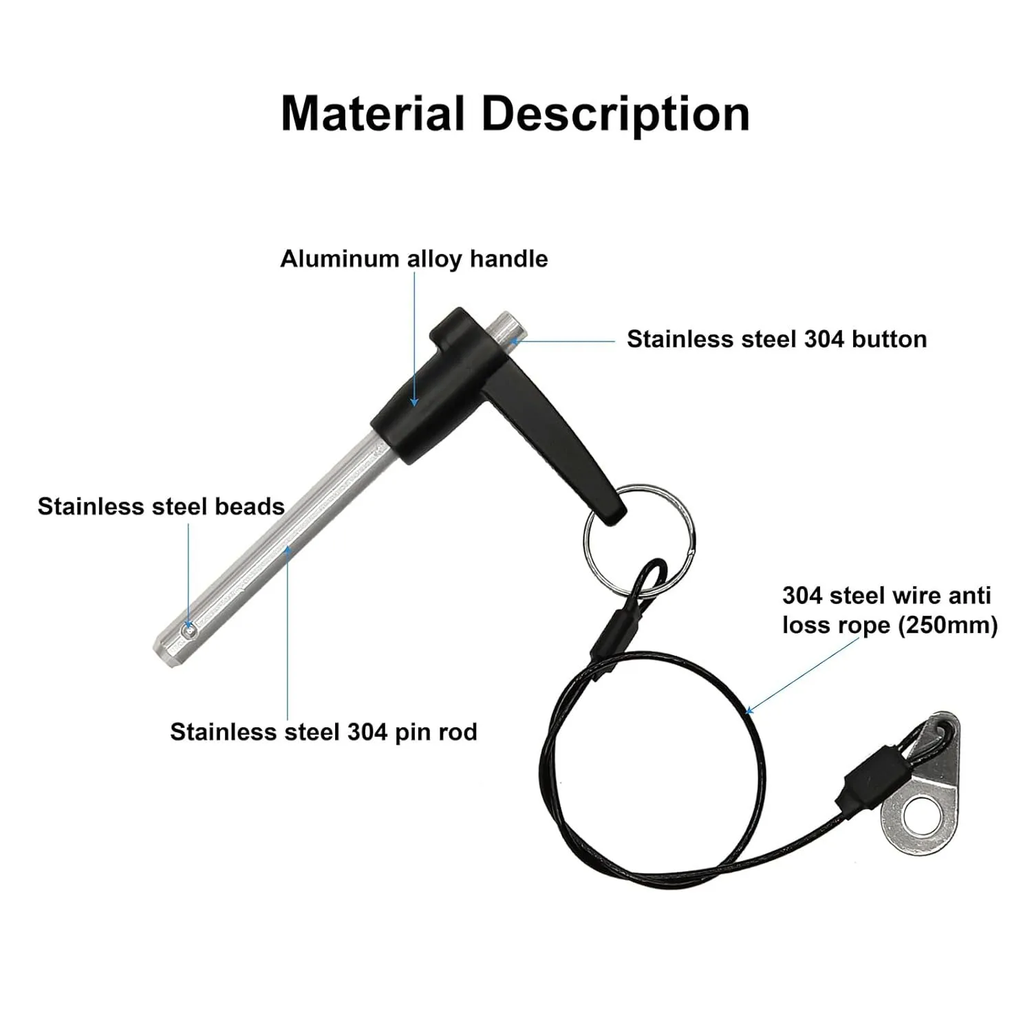 Durable and Easy to Use Quick Release Pin with Loss Prevention for Secure Fastening