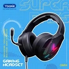 Mobile YOOKIE Gaming Usb Headphones With MIC And 3.5mm Plug And LED Light For PC Computer Mobile Ps4 Gamer