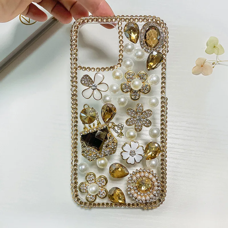 Luxury Cell Protective Cover Rhinestones Love Full Diamond Mobile Phone Case For Apple 15 Pro Max 14 Plus