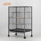 Cage Bird Cage PETCOME Manufacturers Hot Selling Black Stainless Steel Wire Breeding Cage For Bird With Tray
