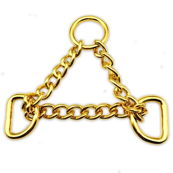 Custom High quality Strong metal Stainless Steel triangle Chain with O ring and D Buckle Solid Brass Chain Martingale Dog Collar
