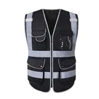 Vest ZUJA Black Reflex Reflector Protection Vest With Pockets