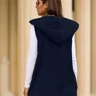 Vest Wholesale Soft Big Pockets Outwear Casual Women Fleece Hoodie Vest