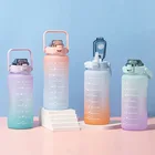 Water 2L Straw Type Blank Sublimation Outdoor Sport Silicon Water Bottles