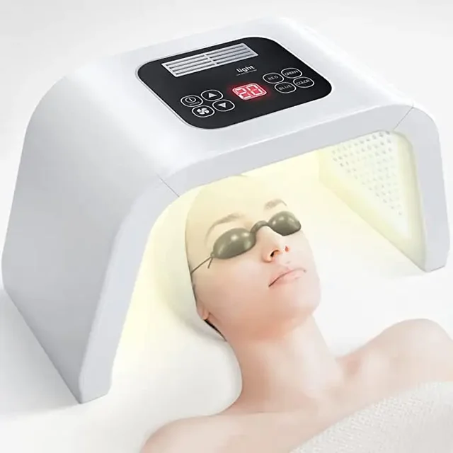 facial beauty treatment machine, home LED phototherapy  machine, skin rejuvenation 7-color desktop red light therapy, skincare