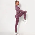 Ribbed Women Long-Range Elasticity Seamless Soft Comfortable Ribbed Quick Dry Training Yoga Wear Set