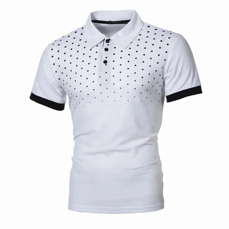 DEOLAX Mens Shirts Solid Color Dress Collar Mens Polo Shirts Short Sleeve Slim Fit Mens Golf Shirt