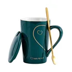 Mug Ceramic Hot Sale Gift Porcelain Mug Lid And Spoon Ceramic Cups With Handle Ceramic Coffee Mug