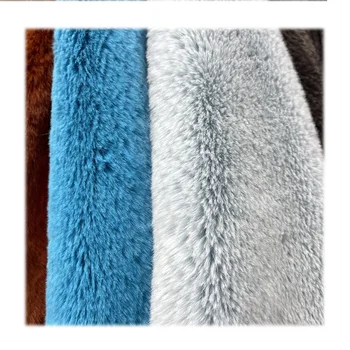 Wholesale 20mm 1500g rabbit fur fabric 100 polyester soft comfortable carpet blanket garment faux rabbit fur for home textile