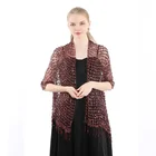 Sequin Hijab Elegant Women Sequin Shawls Hollow Out Bridal Bridesmaid Wedding And Party Shawl Wraps Muslim Hijab Girl