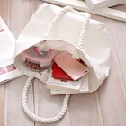 Organic Beach Cotton Bag Recycled Custom Design Plain Blank Organic Canvas Tote Beach Cotton Bag With Rope Handle