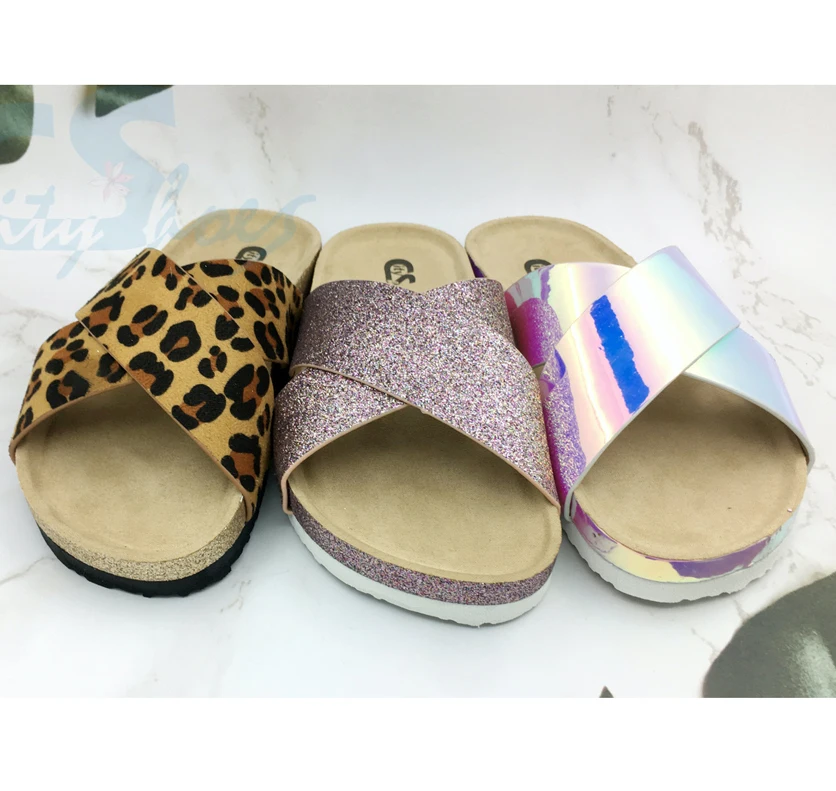 leopard print childrens slippers