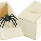 Wood Handmade Fun Practical Surprise Joke Boxes Spider Prank Scare Box Halloween April Fool's Day