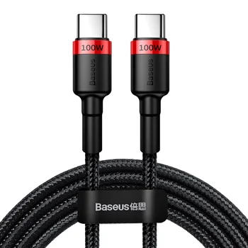 Baseus 100W Type-C To Type-C Cable USB C PD Fast Charging Charger Cord USB-C 5A Type C Cable 2M For Macbook Samsung Xiaomi POCO