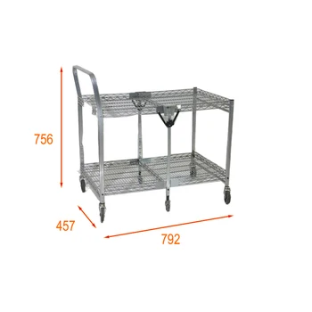 Light Duty Foldable Wire Shelf Trolley Cart Black or Zinc Plating Hand Carts & Trolleys