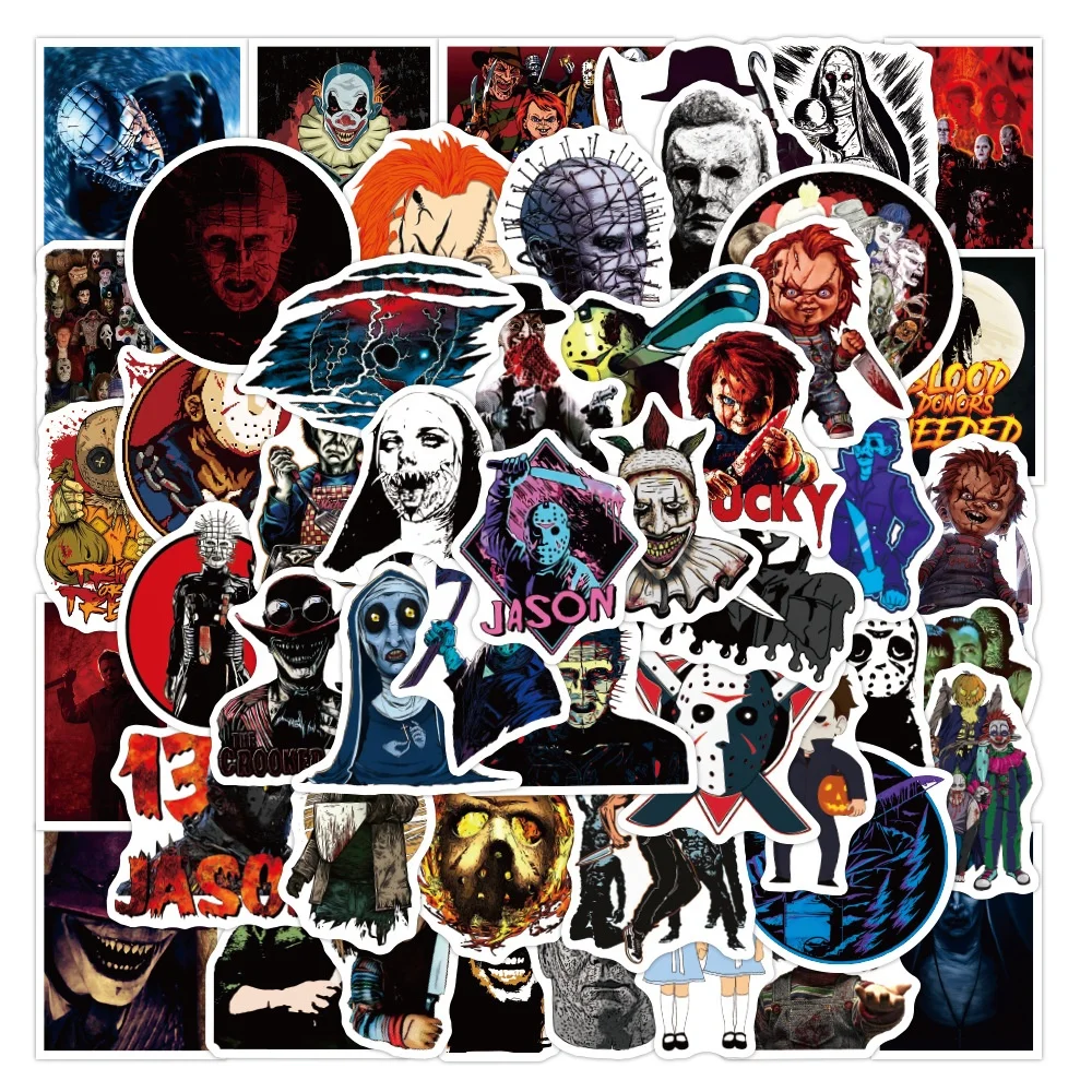 50pcs Classic Horror Movie Character Villain Ghost Halloween Graffiti  Stickers Bottle Laptop Custom Washi Label - Buy Classic Horror Stickers,Horror  Movie Character Stickers,Halloween Luggage Laptop Stickers Product on  Alibaba.com