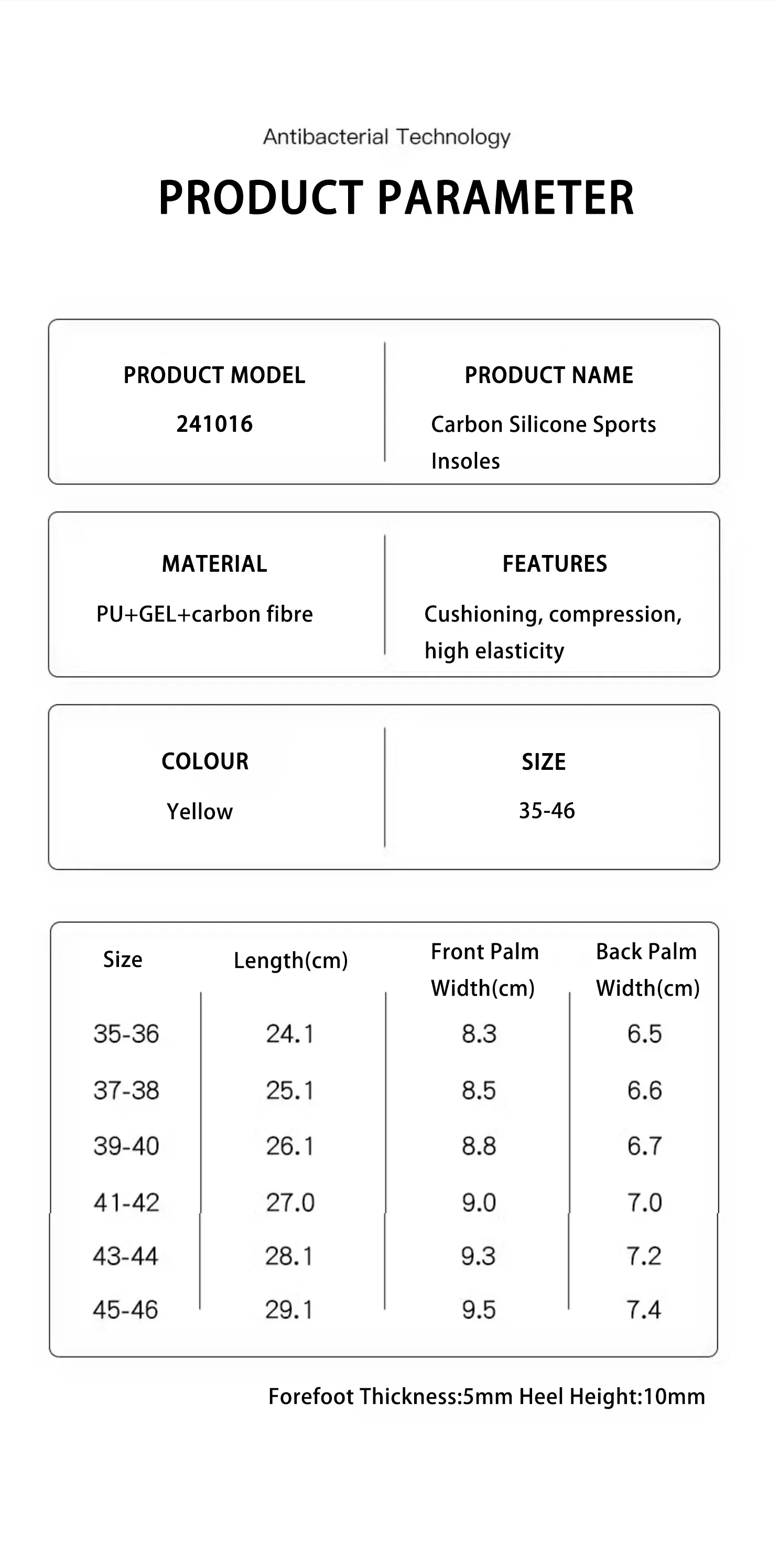 H29ecb28c3665408c9019da67e0fff423m Carbon Fiber Basketball Insole Four Point Gel Arch Support Shock Absorbing for Basketball Dunk Boosting Jump Shoe Inserts