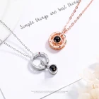 Fashion Trendy Women Pendant Choker 100 Language I Love You Necklace For Valentines Day Gift