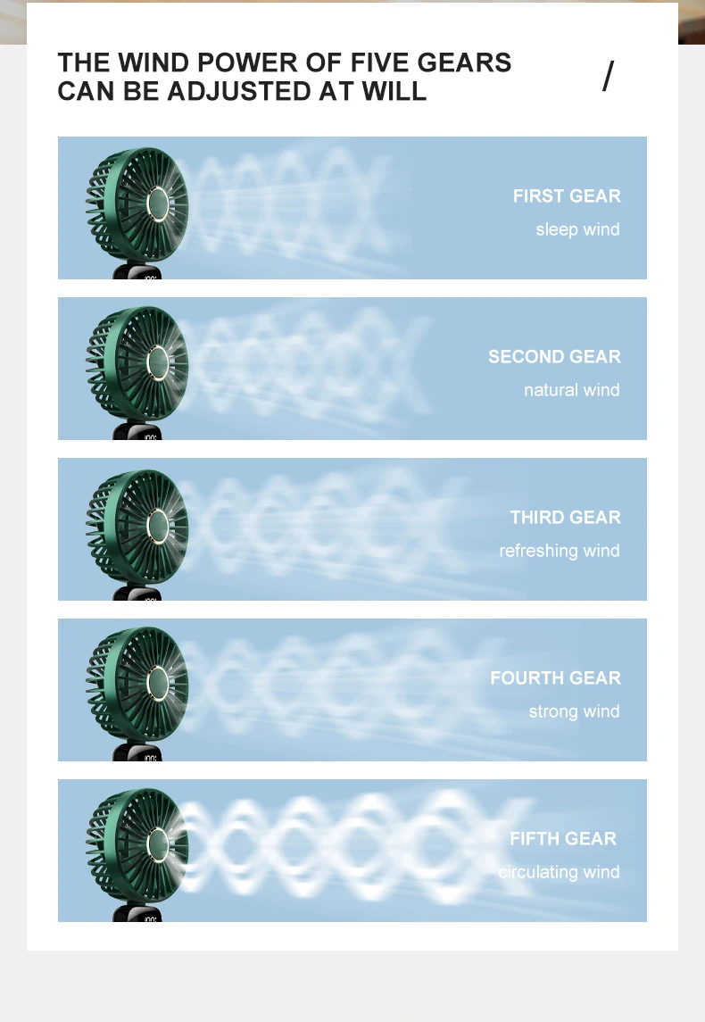 Portable Handheld Fan, USB, 5, Plastic - detail 10