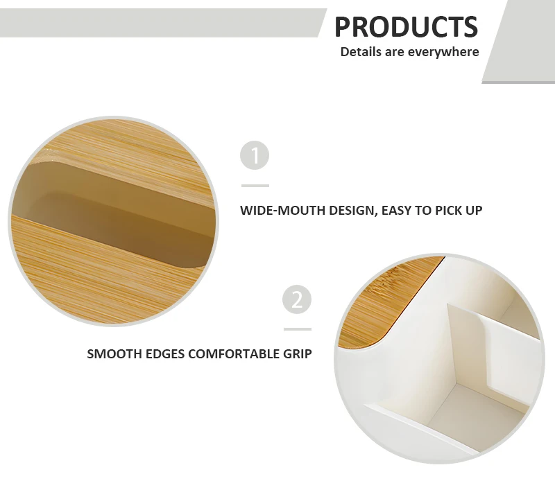 product customized bamboo wood lid tissue box cover eco friendly plastic tissue paper organiser for restaurants modern design organiser-5