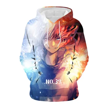 Custom Logo Print Hoodie Youth Sweatshirt Supplier OEM Boy Street Pullover Anime 3D Hoodie