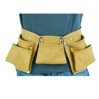 Durable Tool Pockets Leather Child Tool Candy Pouch Belt Heavy Duty Adjustable Kids Tool Belt